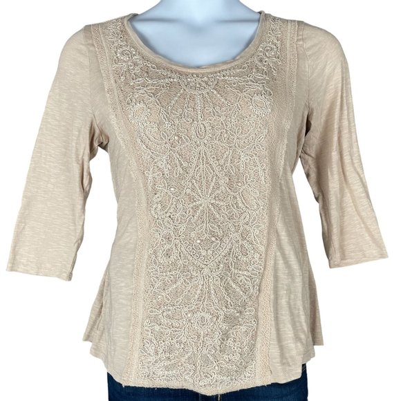 Chico's Tops - by Chicos Toip 2/L Office Work Capsule Embellished Stretchy Everyday Staple Easy